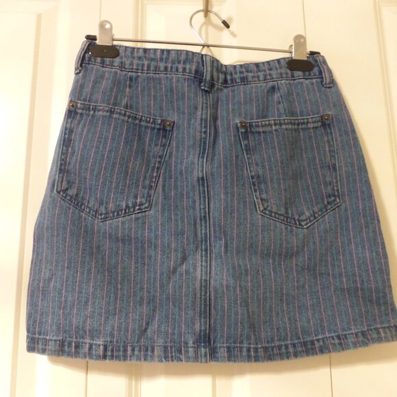 FOREVER 21 blue and pink pinstripe denim jacket and skirt set - Picture 12 of 15